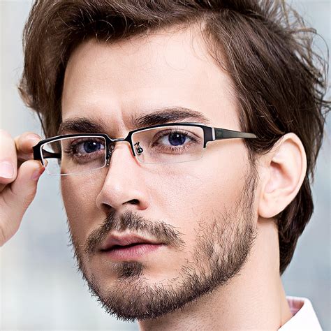 ourspop men eyeglasses frame titanium glasses frame male big frame