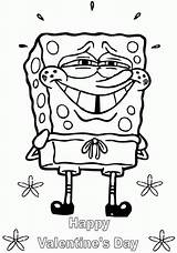Coloring Spongebob Pages Valentine Popular Library Clipart Coloringhome sketch template