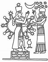 Ishtar Drawing Enlil Inanna Nanna Mesopotamia Symbols Nannar Priest Ningal Gods Mesopotamian Star Goddess Babylon Getdrawings Anu sketch template