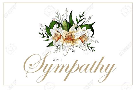 condolences sympathy card floral lily bouquet  lettering