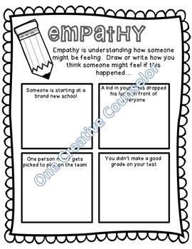 empathy printable worksheet   creative counselor tpt