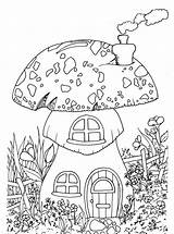 Coloring Gnome Pages Mushroom Mushrooms Search Gnomes Butterfly Wonder раскраски House sketch template