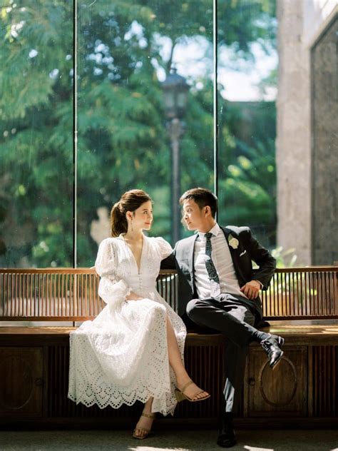 simple white dress  civil wedding philippines rodriguez viey
