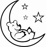 Bear Teddy Moon Coloring Sleep Sleeping Drawing Sheet Kids Sky Getdrawings Clipartmag sketch template