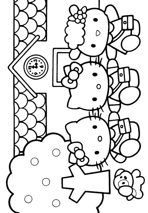 printable  kitty coloring pages  kids  kitty school