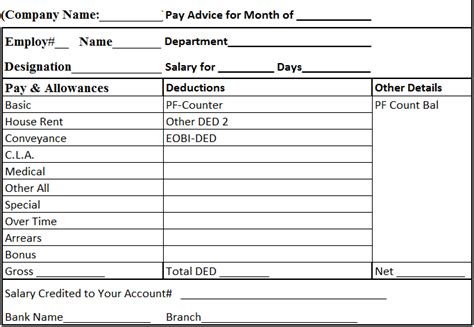 download salary slip format in excel and word managers