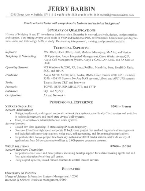 information technology sample resume  resume writers