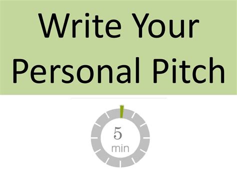 write  personal pitch