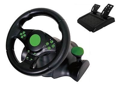 gaming vibration ps steering wheel  pedals racing set playstation  ps pc ebay