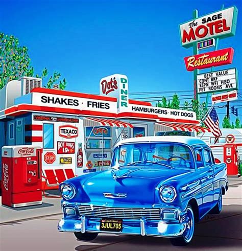 Awesome Art Retro Cars Old Gas Stations Work In Japan