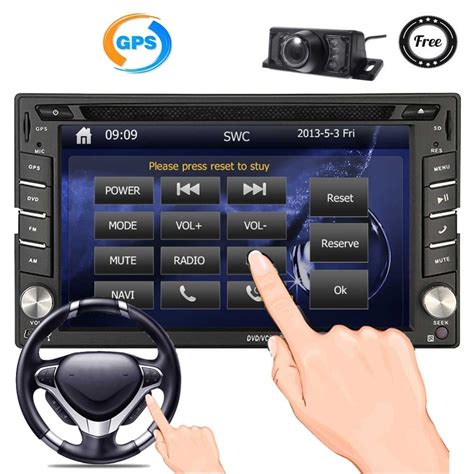 backup camera includeddouble din car stereo dvd player gps navigation radio bluetooth