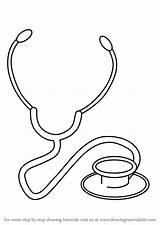 Stethoscope Draw Drawing Step Objects Template Coloring Everyday Pages Tutorials Doctor Kids Clip Learn Getdrawings sketch template