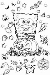 Halloween Coloring Spongebob Pumpkin Squarepants Spooky Bats Pages Scary Printable Color Sponge Bob Print Kids Printcolorcraft sketch template
