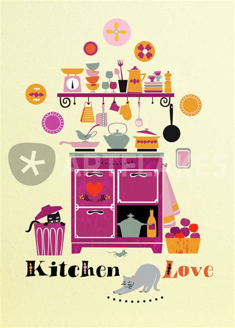 kitchen love bild als poster und kunstdruck von elisandra sevenstar