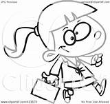 Business Girl Briefcase Carrying Coloring Illustration Line Royalty Clipart Rf Toonaday Ron Leishman Regarding Notes sketch template