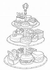 Coloring Pages Cake Food Easy Colouring Color Cute Mandala Print Draw Choose Board Therapy Book sketch template