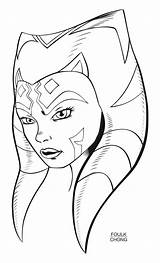 Ahsoka Tano Drawing Coloring Wars Star Pages Getdrawings Clone sketch template