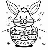 Easter Bunny Coloring Pages Egg Color Shell Broken Hearts Eggs Chocolate Number Getcolorings Getdrawings Print Printable East Colorings sketch template