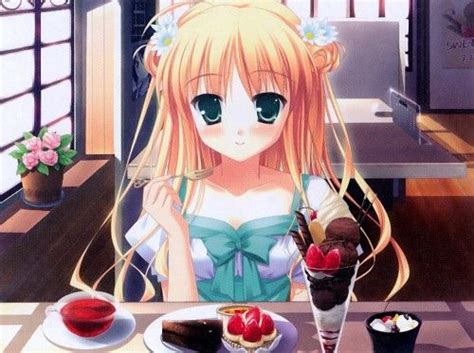 Anime Girl Eating Cake Anime Work Pinterest Anime