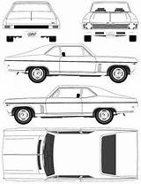 Nova Chevrolet 1969 Car Blueprints Chevy Coupe Door Drawing Drawings Copo Ss Vector Prints Blue Dodge Charger Classic 1972 Cars sketch template