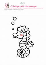 Hippocampe Momes Coloriages Poisson Greatestcoloringbook Mignon Divers Poissons Trop sketch template
