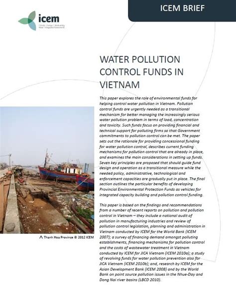 icem  water pollution control funds  vietnam