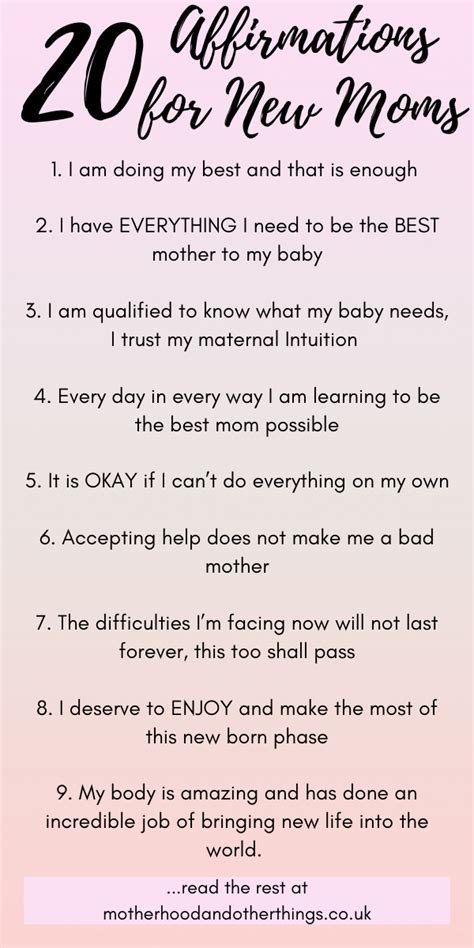 20 affirmations for new moms mom motivation quotes about motherhood