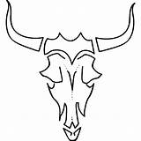 Skull Longhorn sketch template