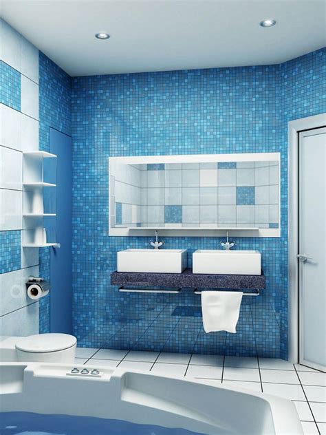 Sei alle prese con il rifacimento del bagno e non sai quali piastrelle scegliere? 30 Idee per un Bagno Blu e Bianco Moderno | MondoDesign.it