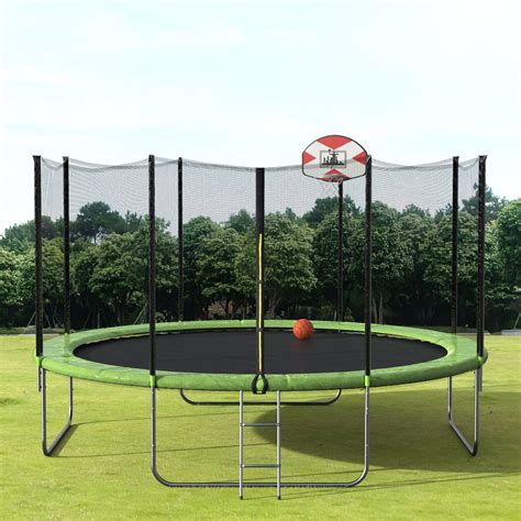 euroco  trampoline  basketball hoop  enclosure green walmartcom walmartcom