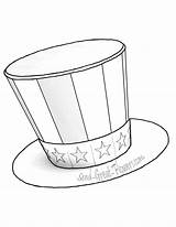 Hat Coloring Top Printable Lincoln Abraham Clipart Pages Drawing Uncle Sam Colouring Hats Magic July Getdrawings Template Winter Party Sheets sketch template