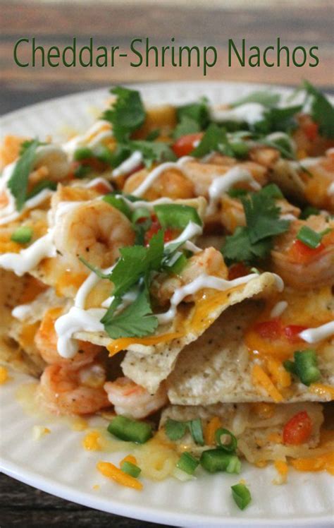 cheddar shrimp nachos