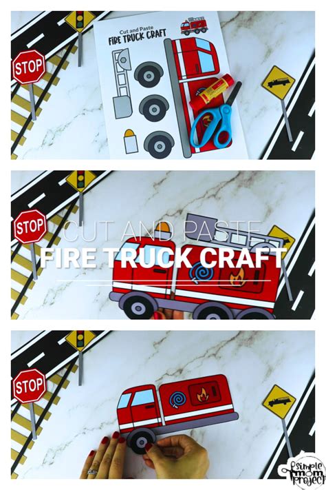 fire truck cut  paste craft simple mom project store