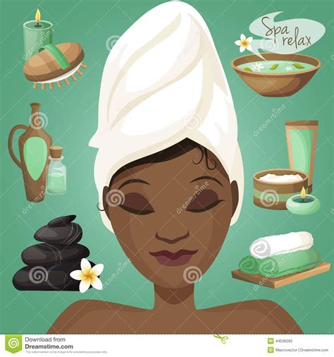 Black Woman In Spa Stock Vector Image 44536265