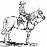 Cowboy Horse Cheval Rider Colouring Coloriages Coloriageetdessins Concurso Siluetas Cowgirl Colorier Gazo sketch template