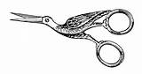 Scissors Clip Bird Embroidery Clipart Vintage Sewing Old Drawing Antique Graphic Cliparts Fashion Fancy Tattoo Unique Printable Summer Shaped Shears sketch template