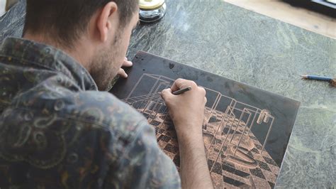 illustrator ugo gattoni created   drypoint etching digital arts