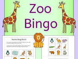 zoo animals bingo teaching resources