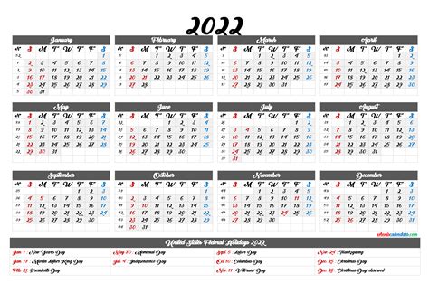 printable  calendar  holidays  template calendar design