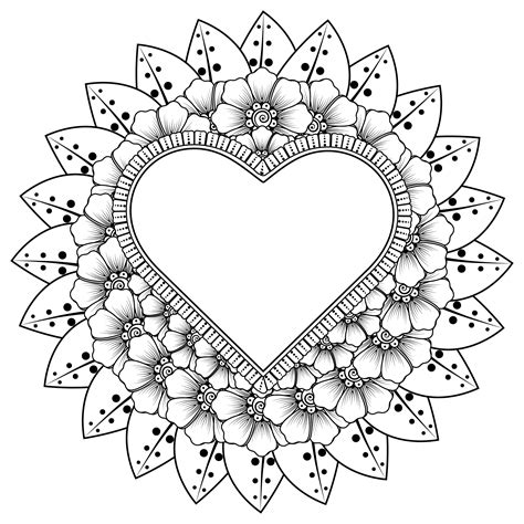 coloring book heart flower art  coloring page hicoloringcom