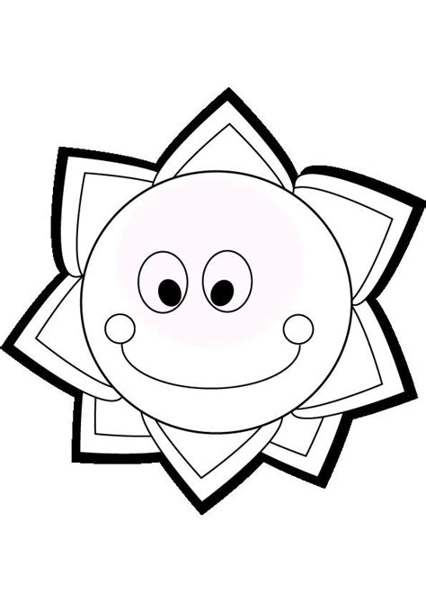 smiling sun coloring page  suns moons stars silhouettes pinterest