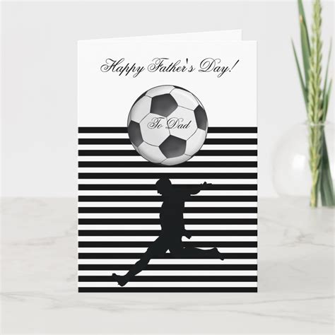 happy fathers day soccer ball photo stripe card zazzle