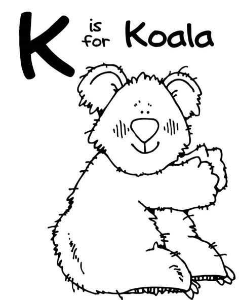 la letra  es  koala  colorear imprimir  dibujar