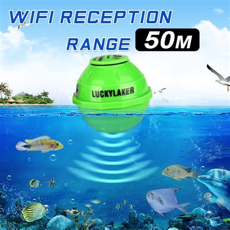 wifi fishfinder echo sonar sounder deeper locating fish sound wireless