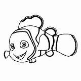 Nemo Finding Disney Coloring Pages Fish Drawing Cartoon Printable sketch template