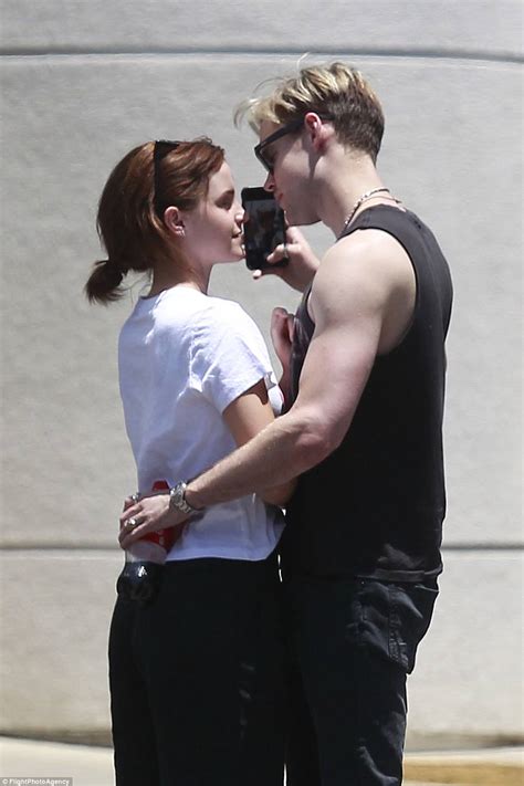 emma watson and chord overstreet share a kiss after split rumours