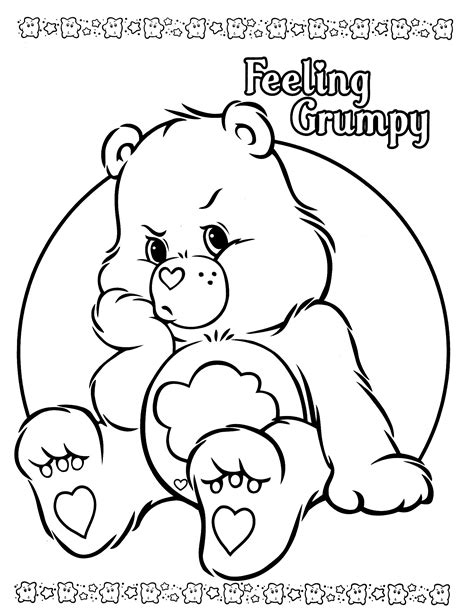 coloring page care bears cartoon coloring  kids care bears