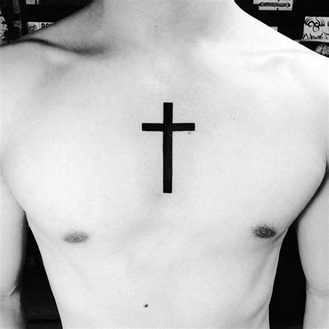 [view 45 ] Meaningful Small Cross Chest Tattoos For Men