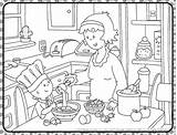 Cooking Coloring Caillou Sheet Pages Older Choose Board sketch template