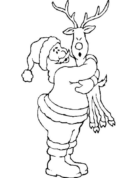 santa reindeer  holidays christmas coloring pages christmas